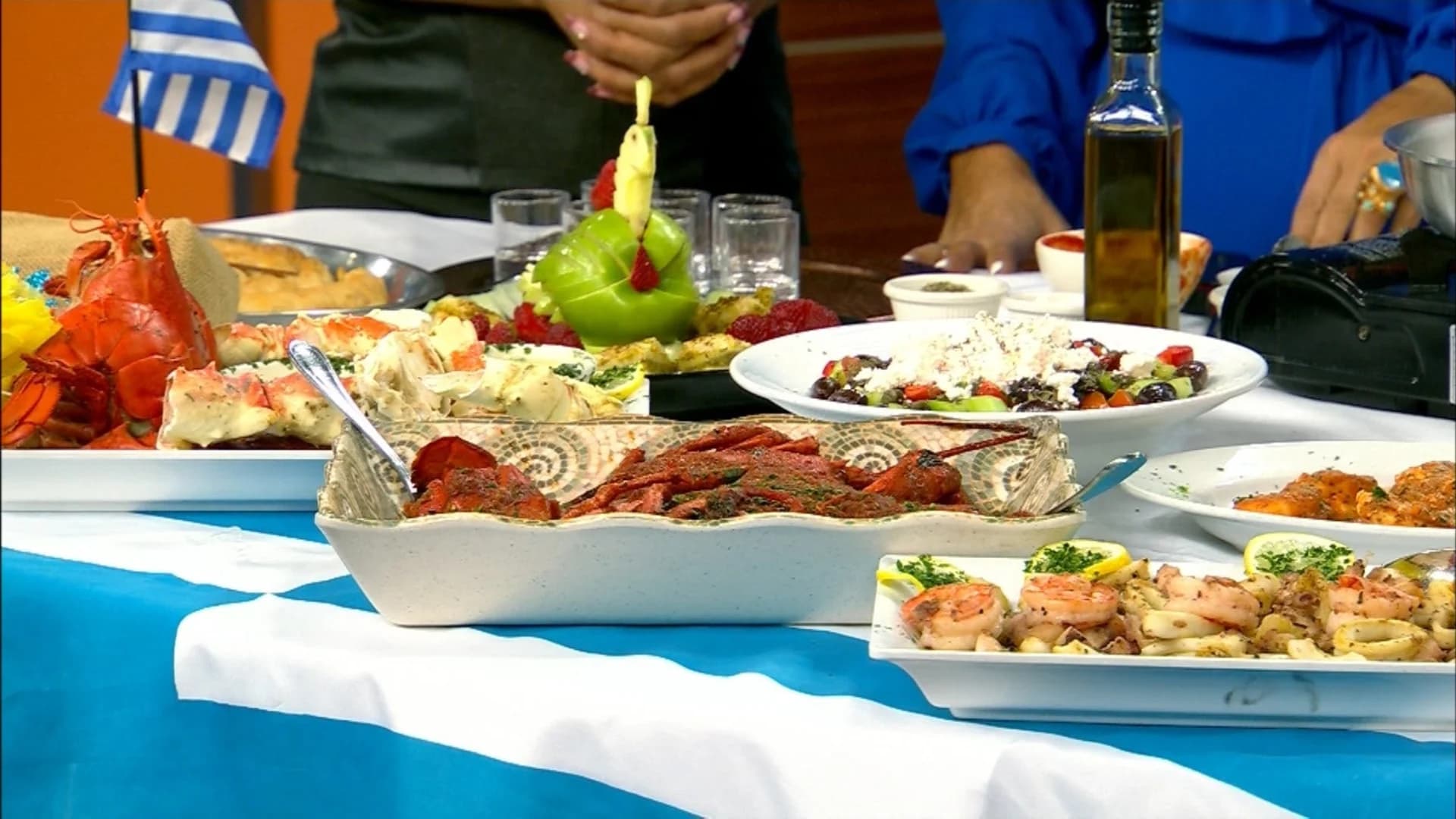 Limani Seafood Grill in Westfield visits News 12 for Greek Independence Day
