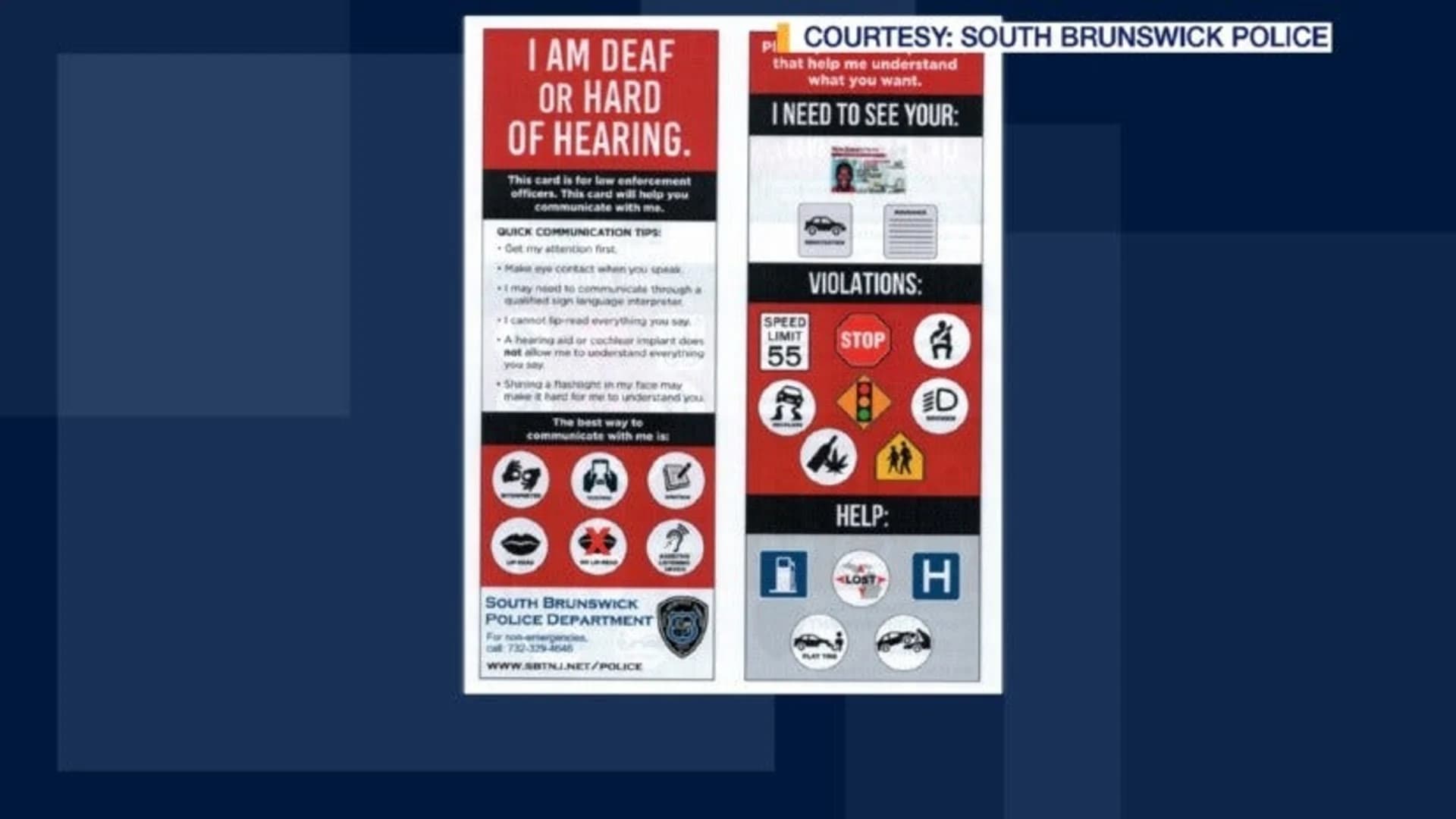 Police unveil card to ease communication with deaf person