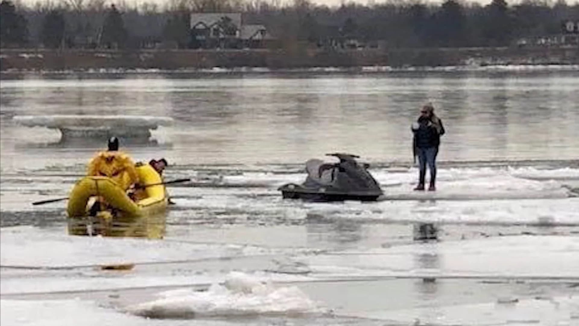 Authorities: Woman tries to enter US illegally on watercraft, gets stranded on ice