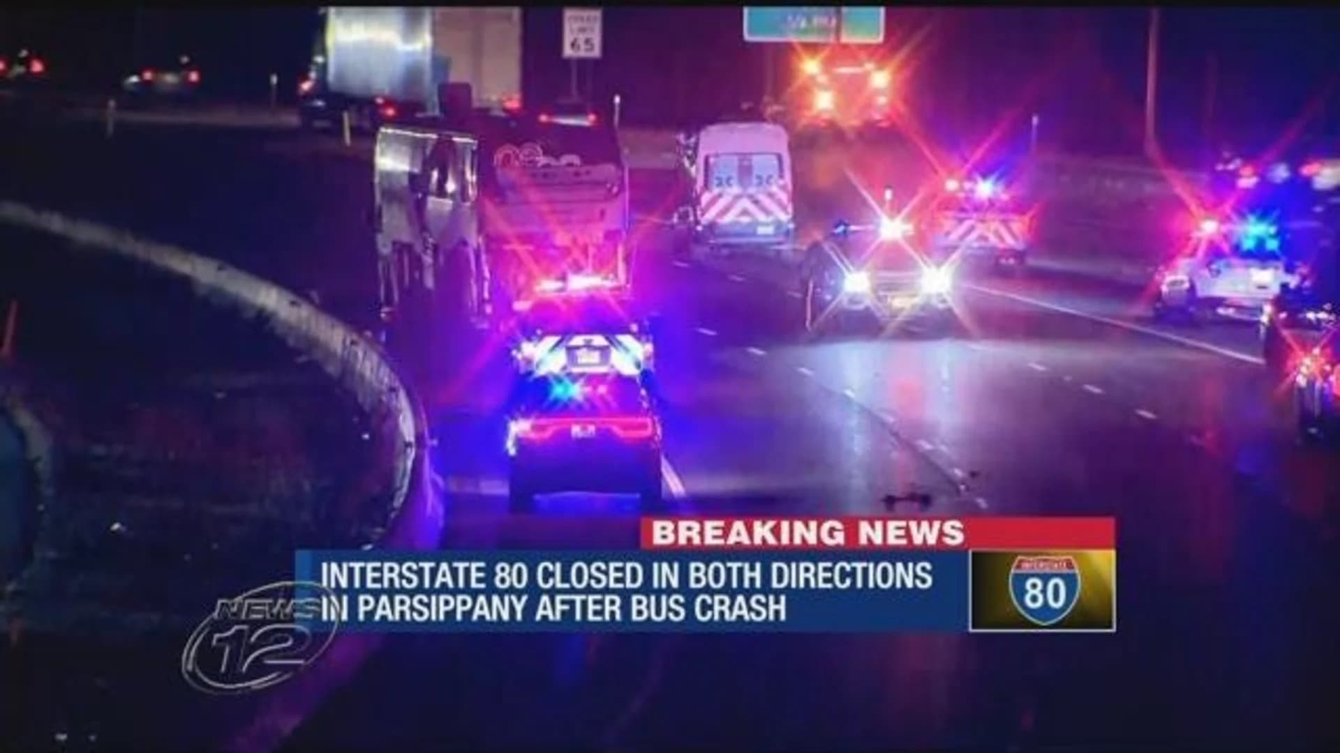 State Police: 1 dead, at least 20 injured in tour bus crash on I-80