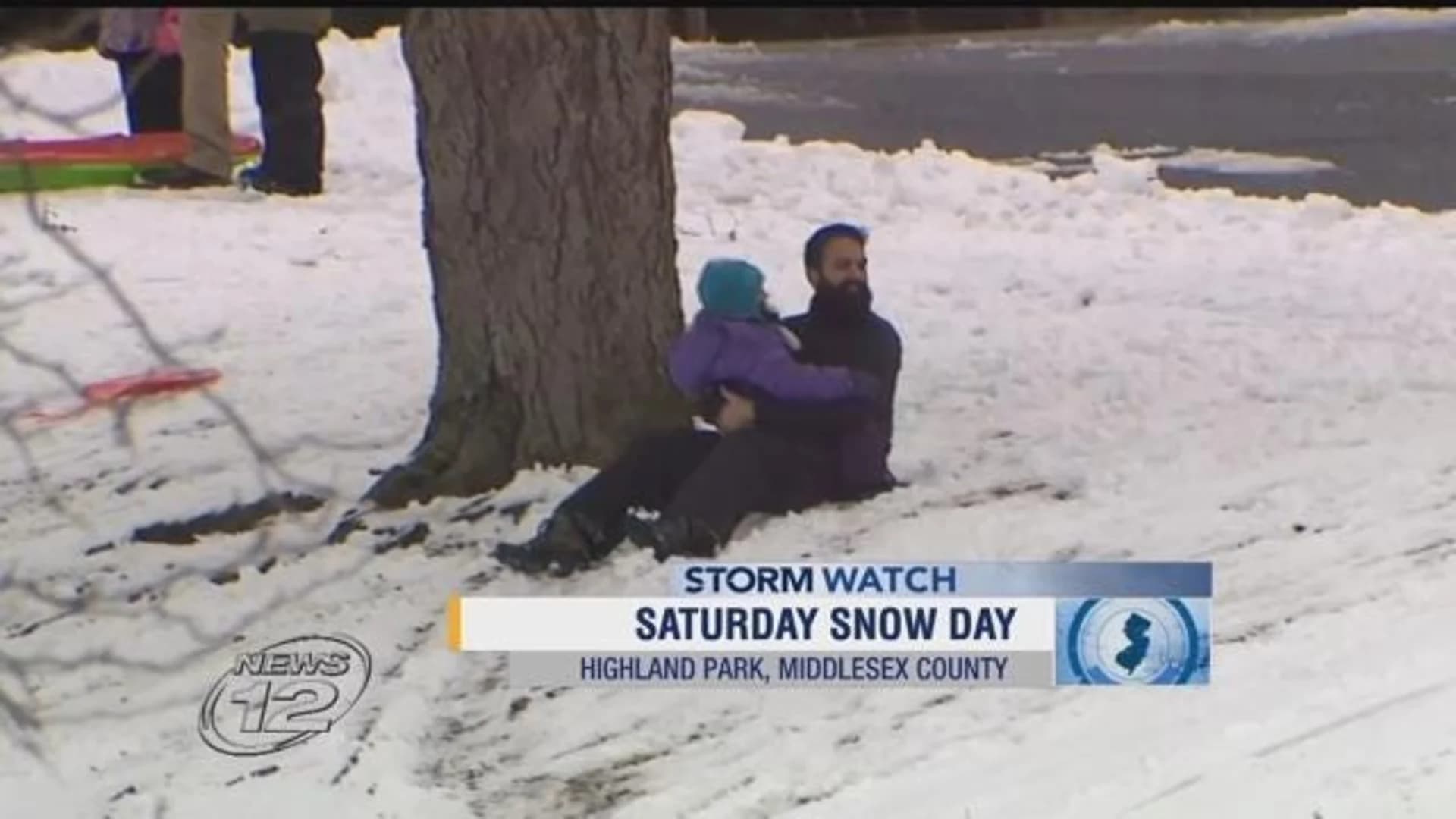 Sledders revel in weekend snow across NJ