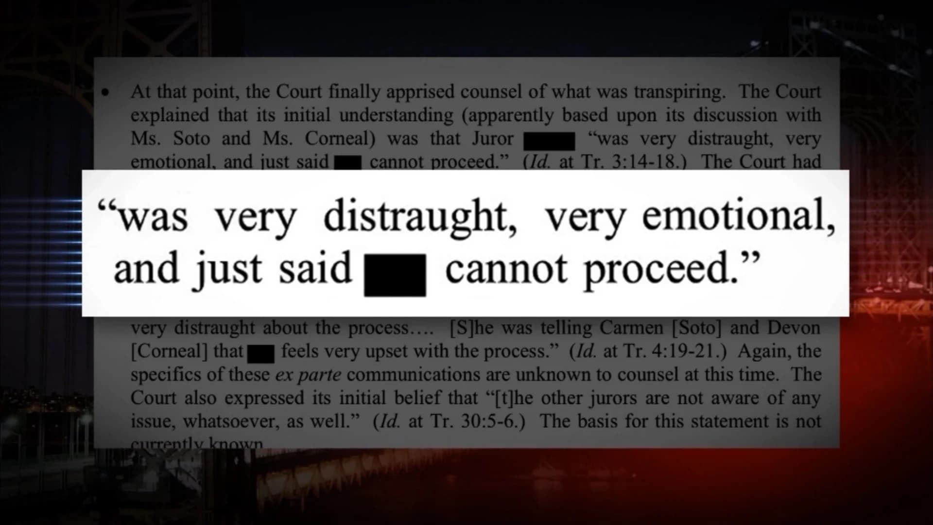 Unsealed Bridgegate document shows juror sought dismissal