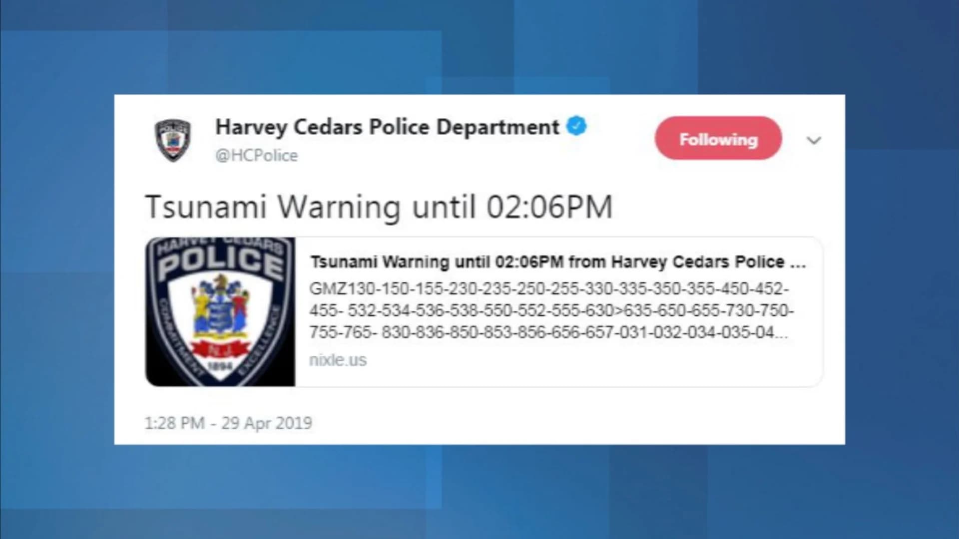 No cause for alarm: Tsunami warning alert mistakenly sent out by police