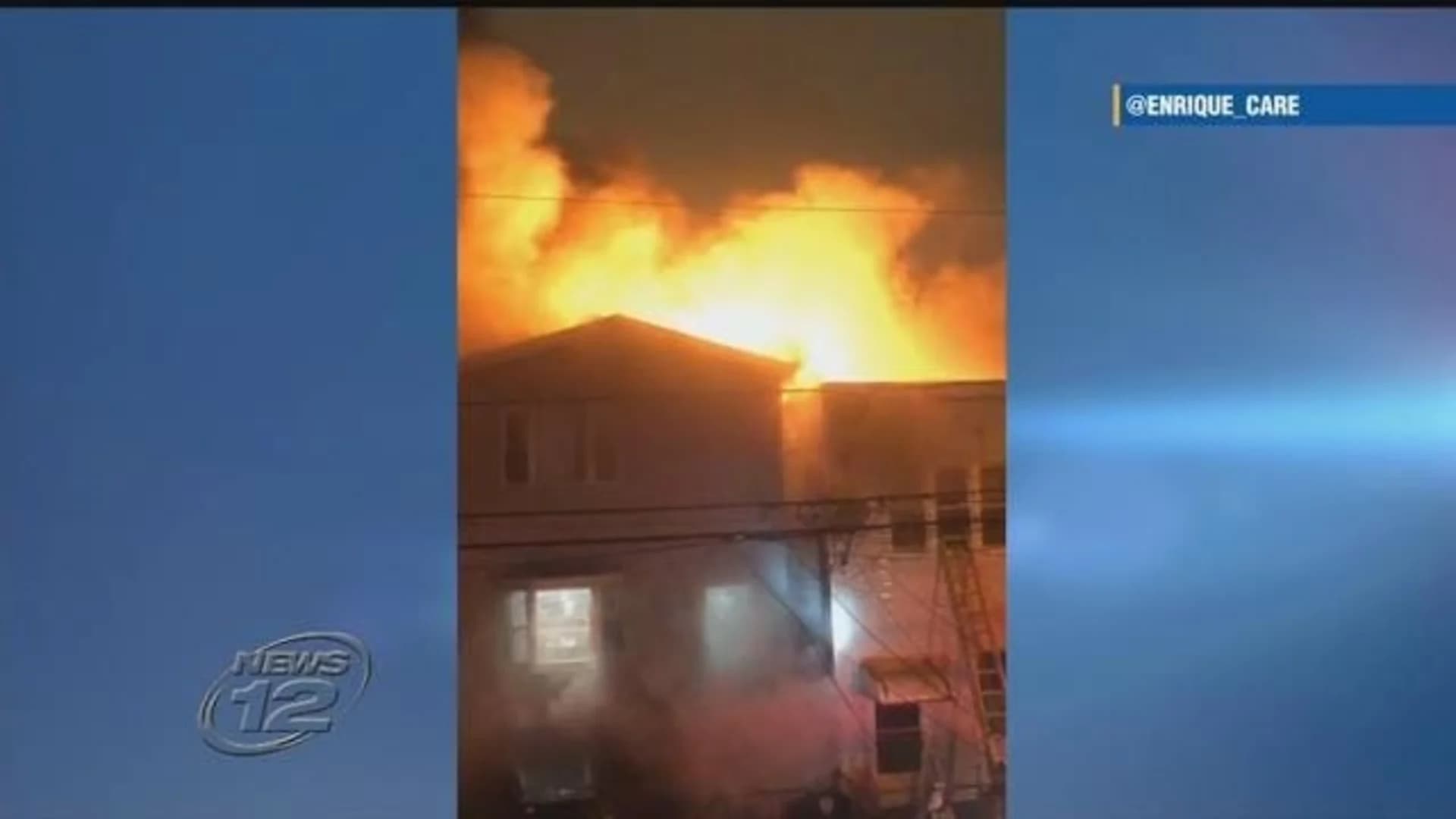 Officials: 4-alarm fire rips through several houses in Jersey City