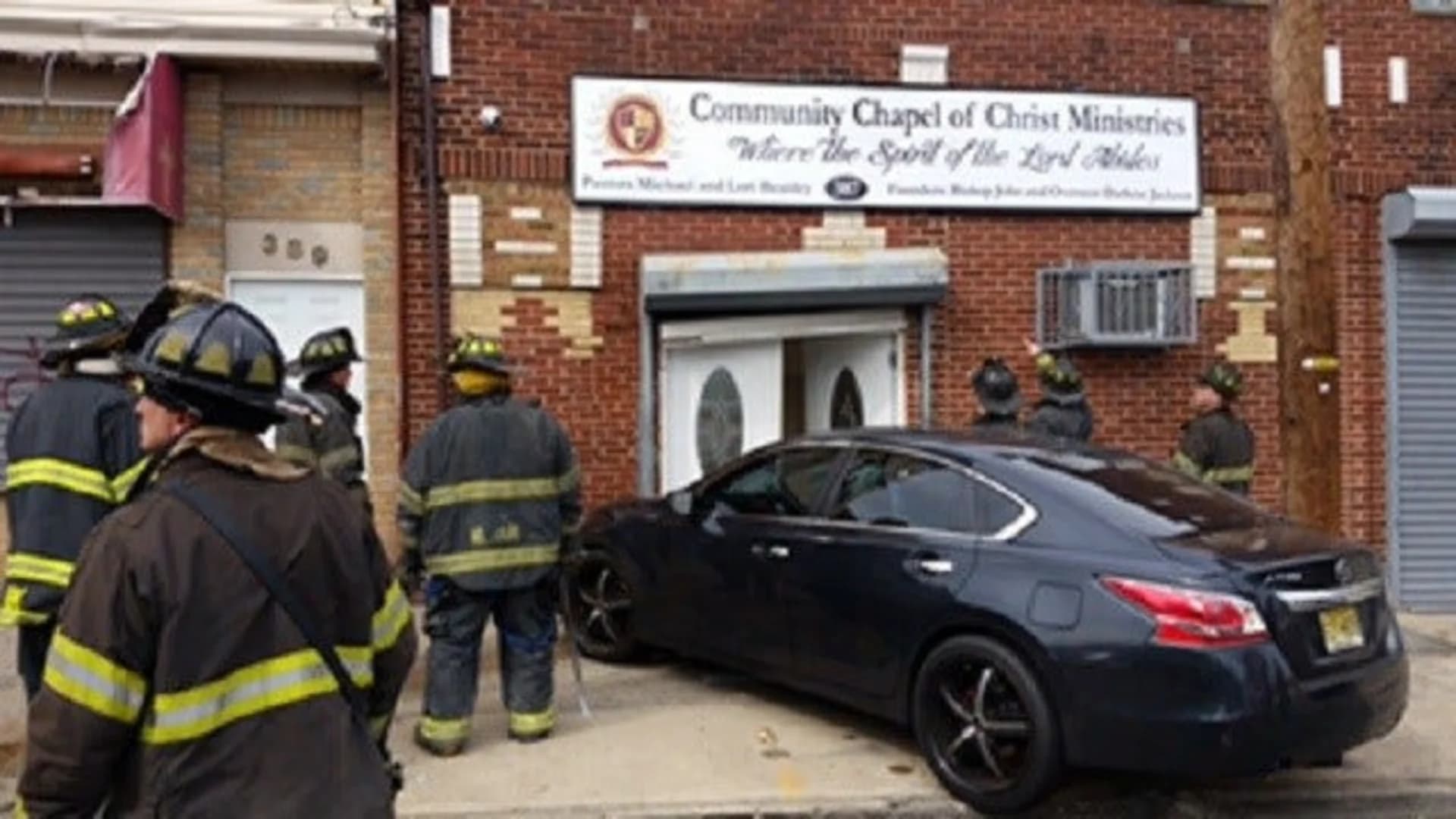 Police seek person who crashed stolen car into Newark church
