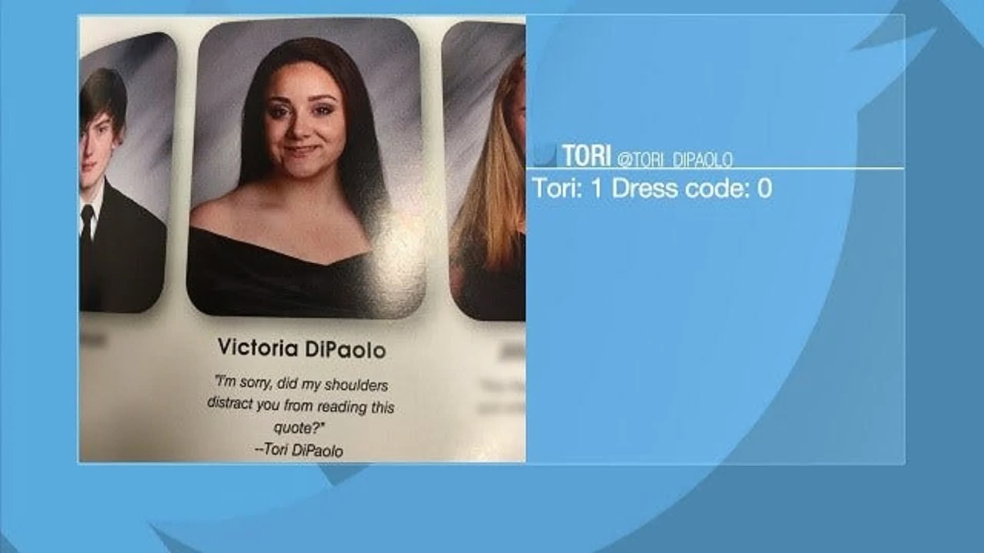 Student takes jab at school dress code with yearbook quote