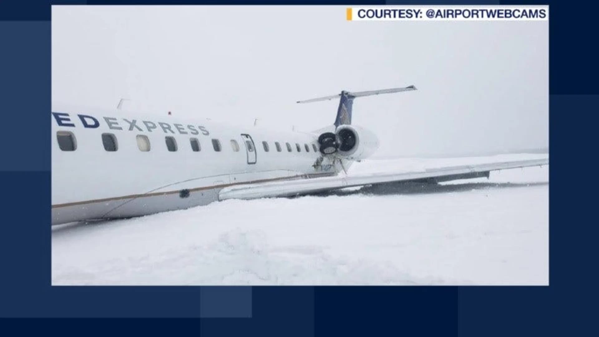 Officials: Jet from Newark airport slides off runway in Maine; multiple injuries reported