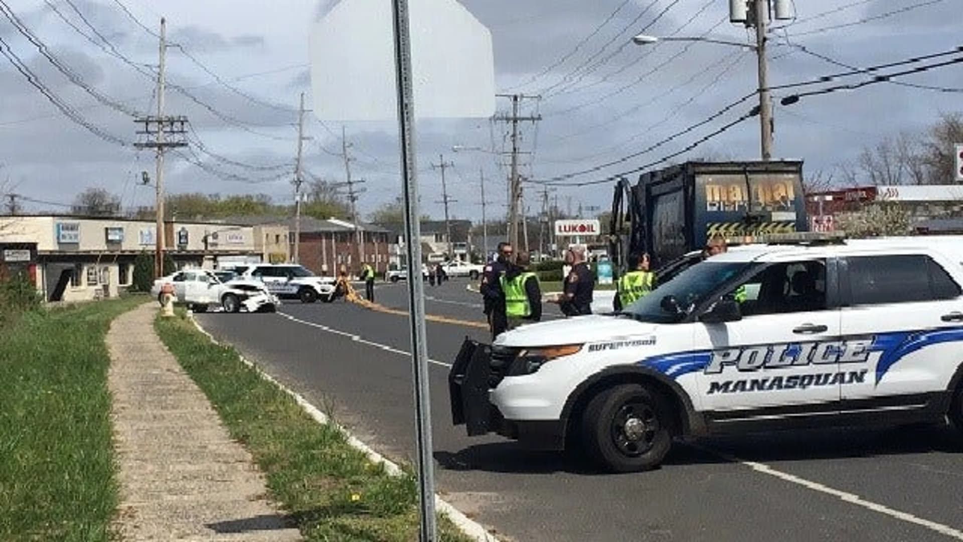 Woman killed in crash involving garbage truck on Route 71 in Manasquan