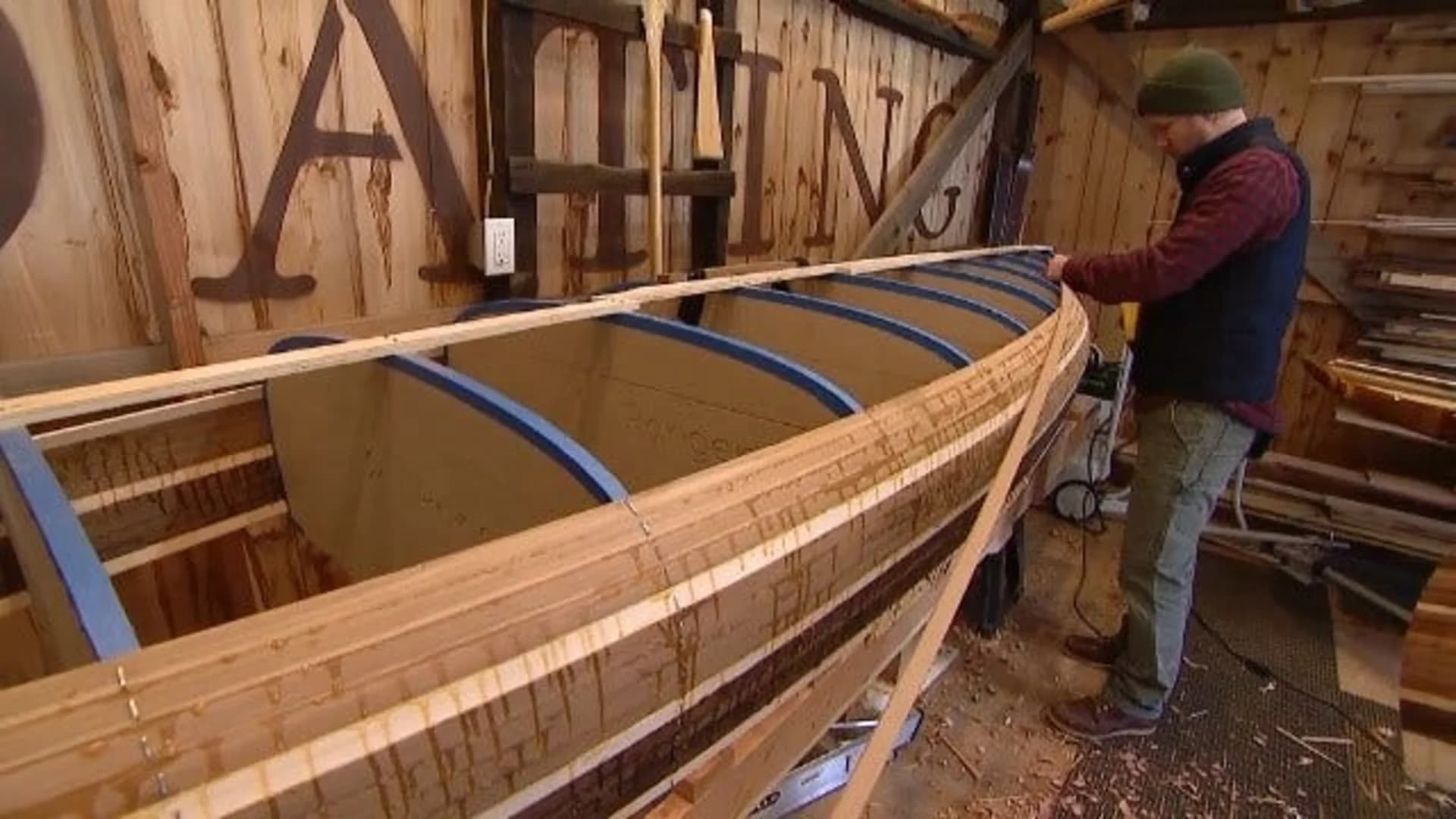 East End: Handmade wooden canoes