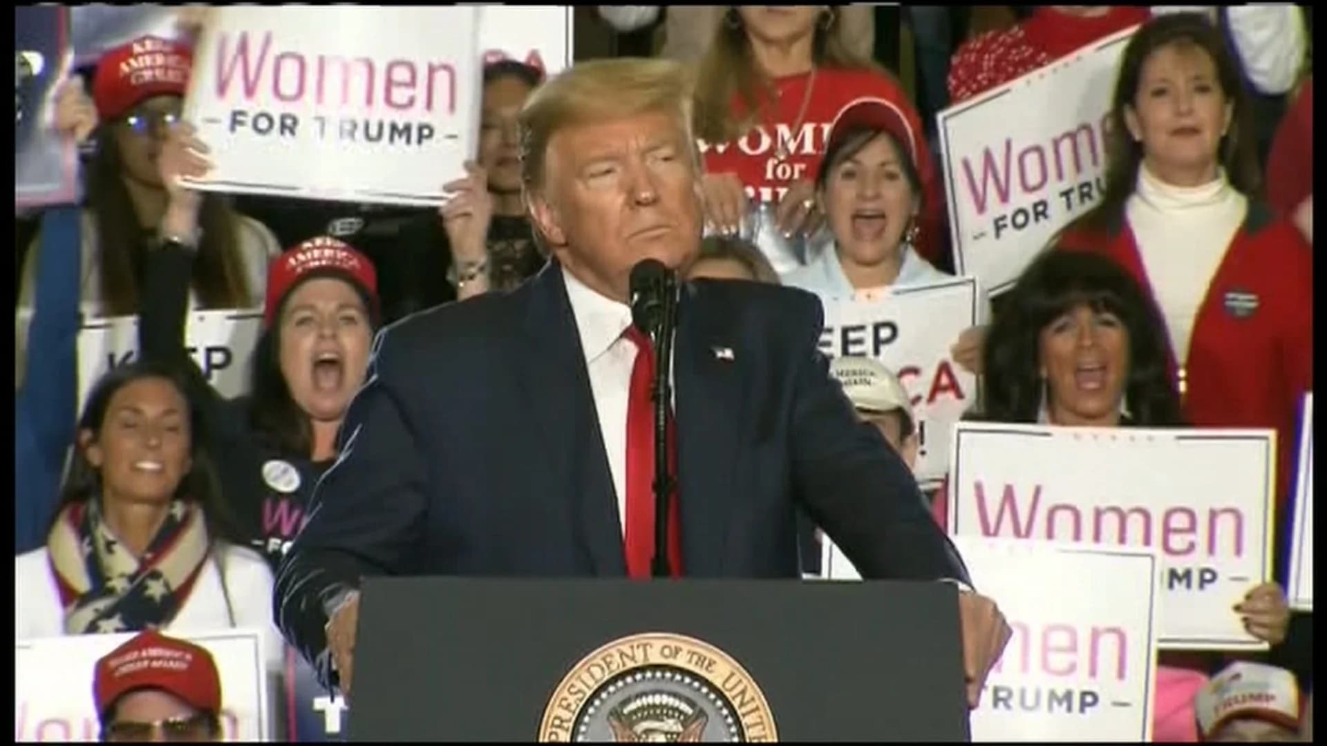 President Trump addresses supporters in Wildwood