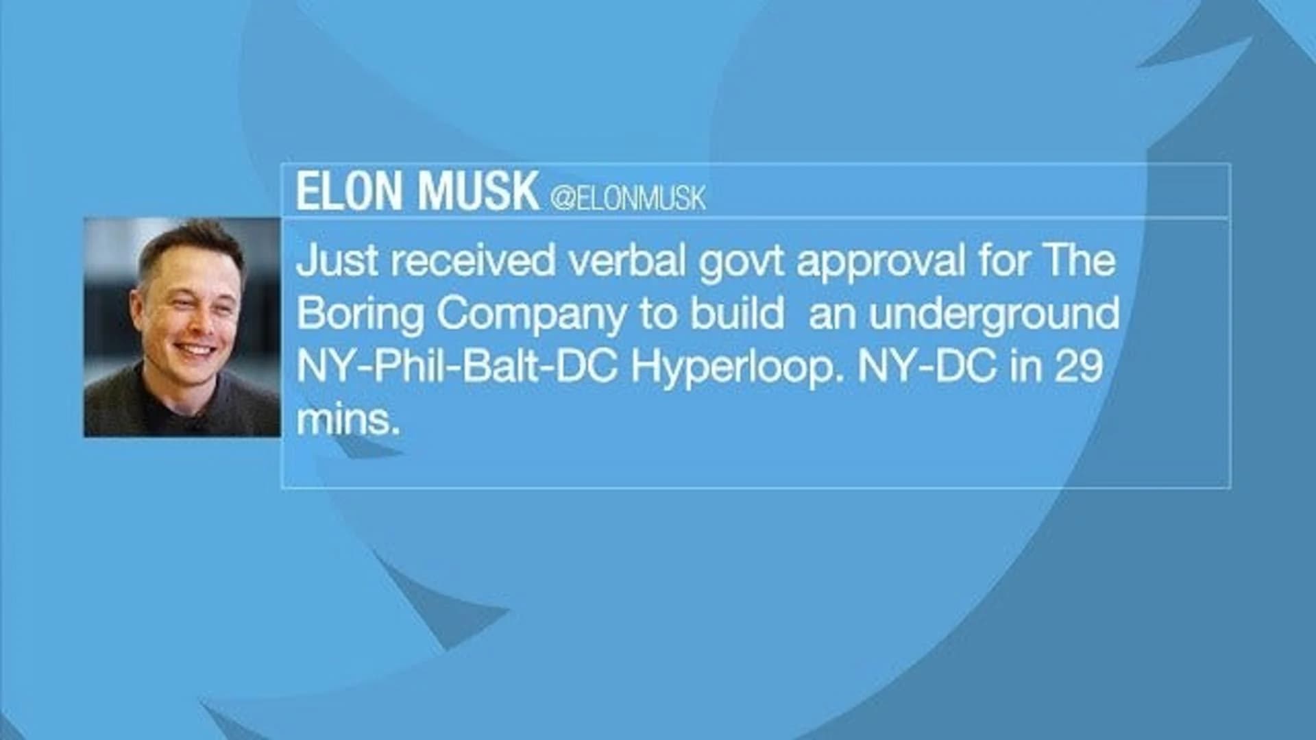 Musk says government likes plan for high-speed tunnels