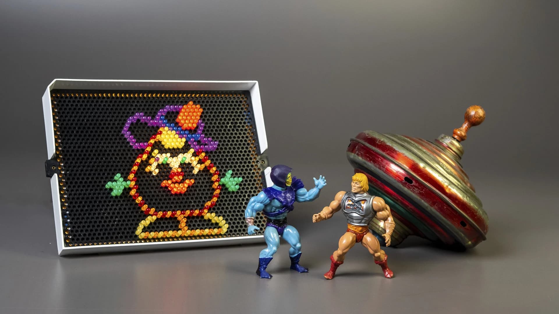Spinner top, Lite-Brite, Masters of the Universe in toy hall of fame