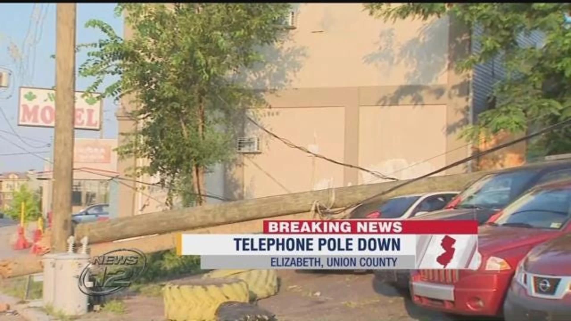 Downed power pole causes morning commute mess in Elizabeth