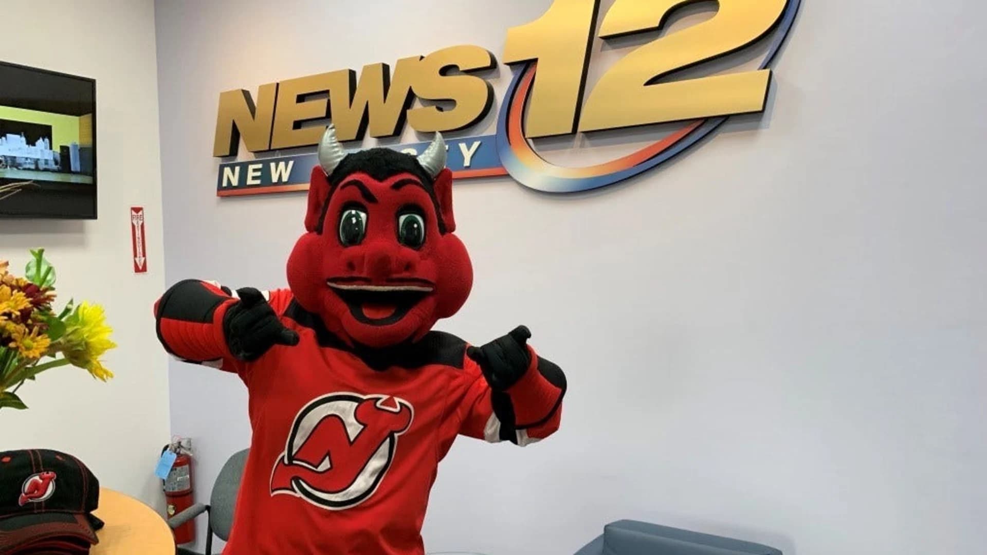 PHOTOS: New Jersey Devil stops by News 12