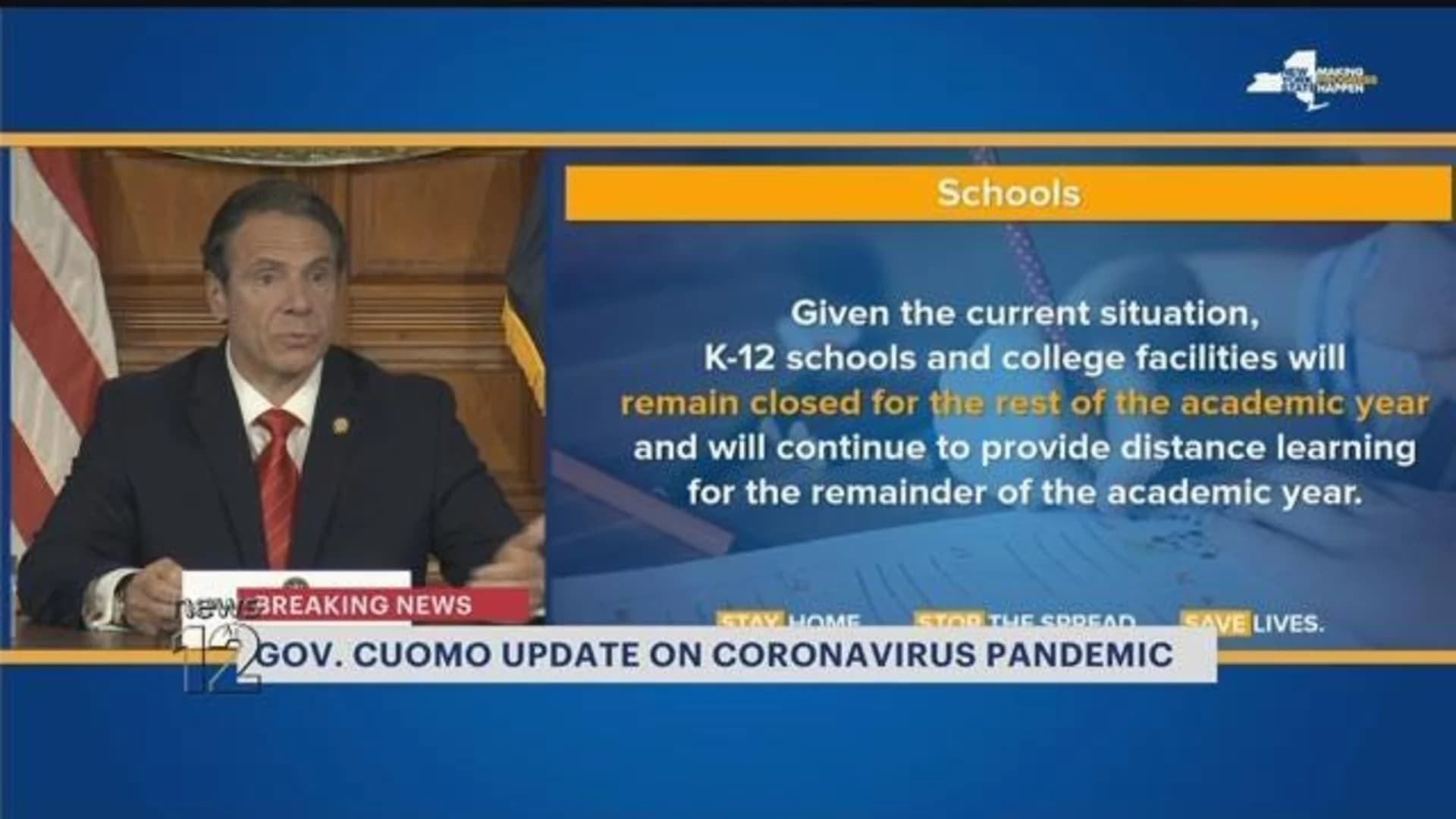 Cuomo: New York schools will remain closed for rest of school year