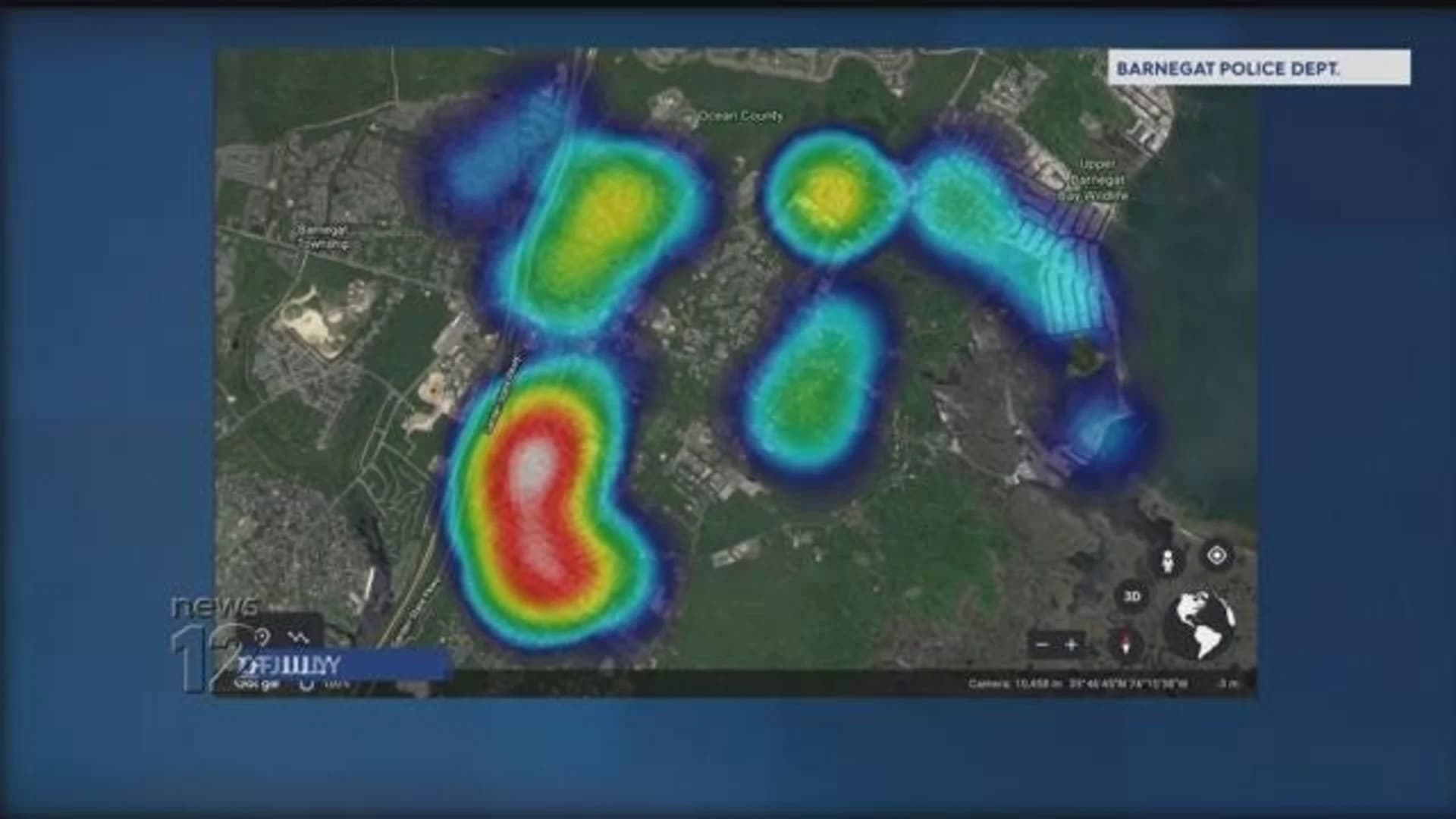 Police share heat map showing fireworks lighting up NJ skies