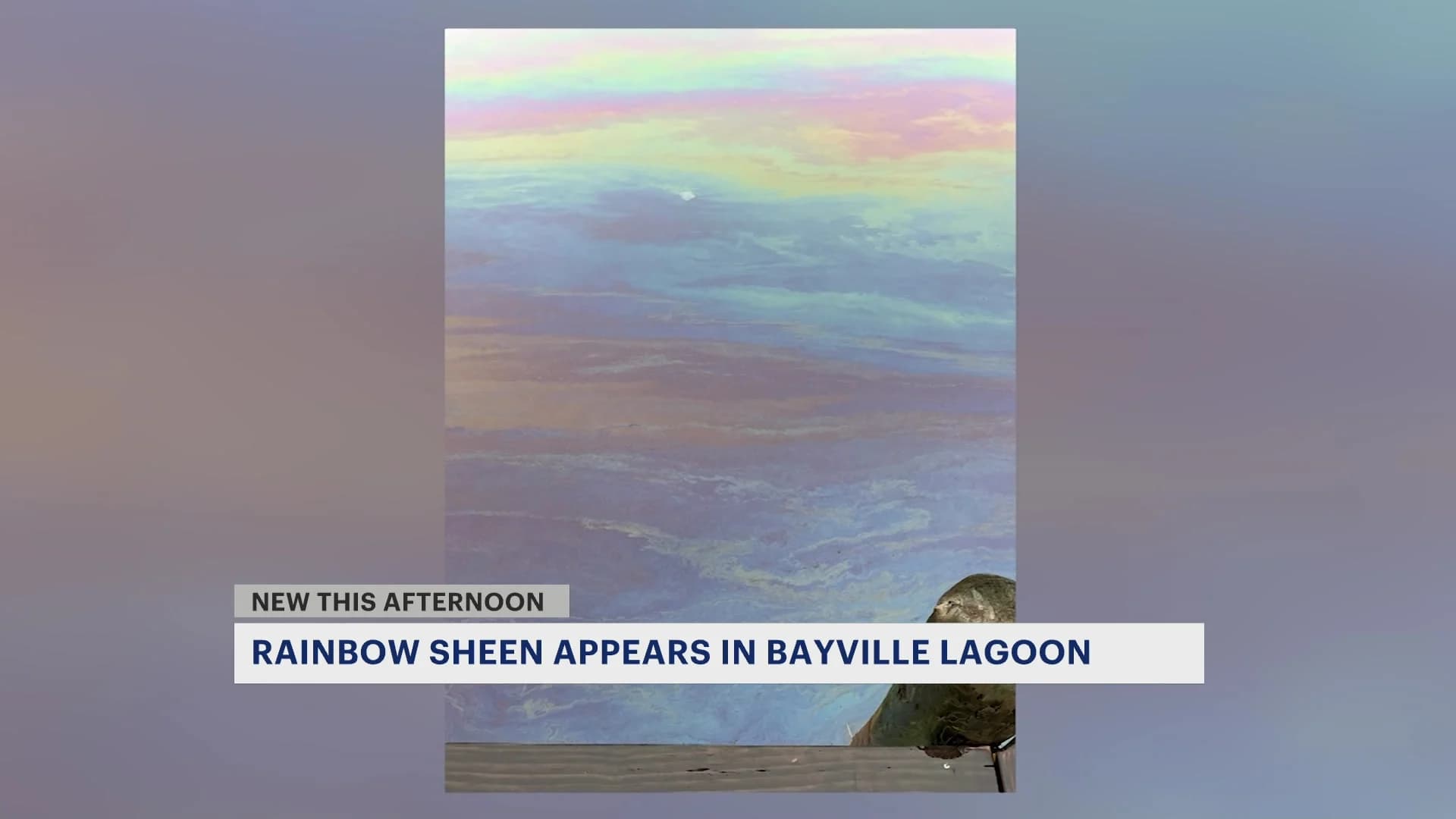 Police: Rainbow sheen on Bayville lagoon believed to be hydraulic