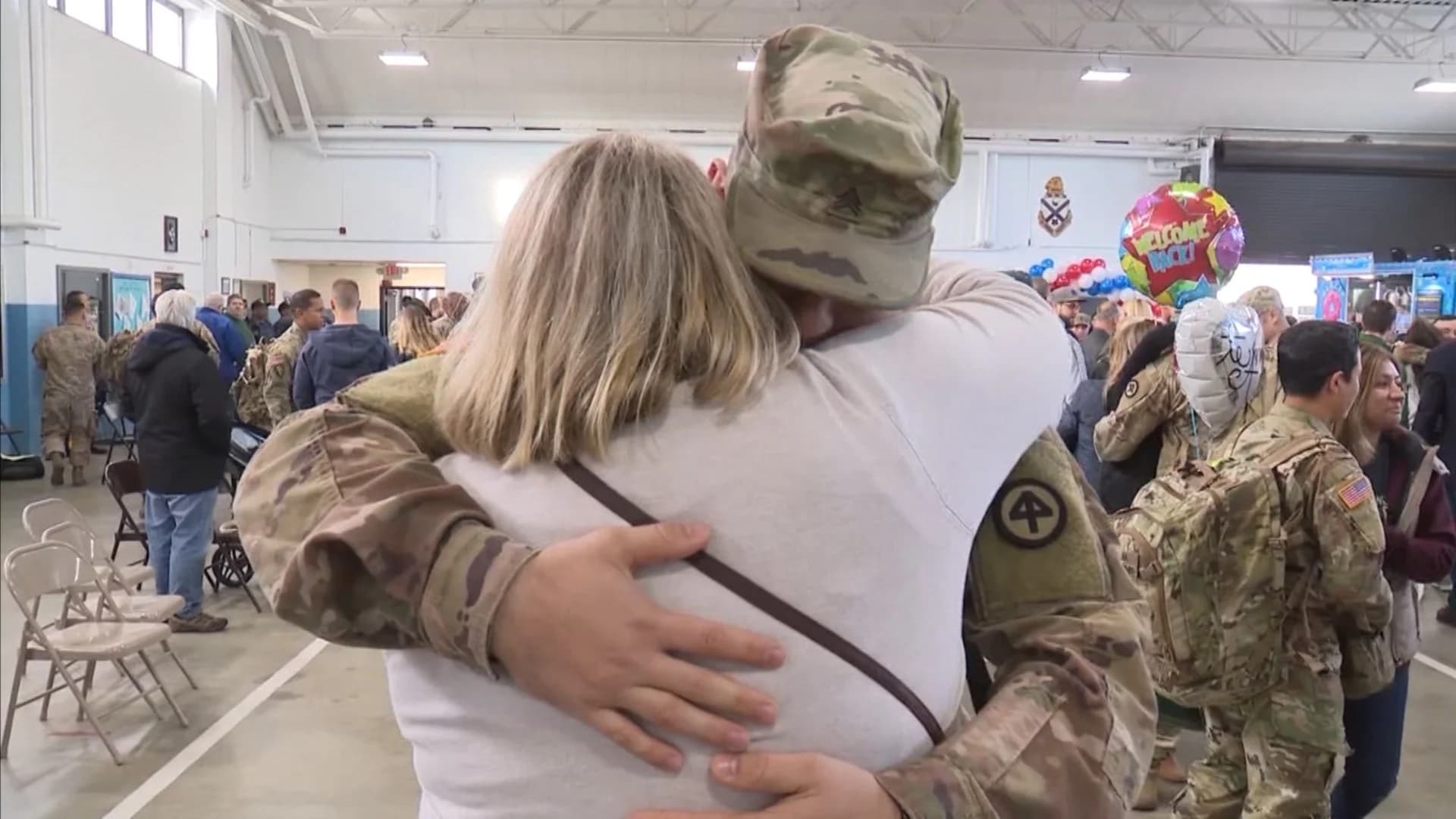 A hero's welcome: Troops greeted by family members as they come home for holidays