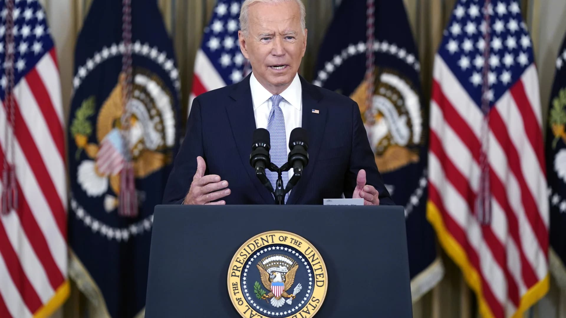 President Biden urges COVID-19 booster shots for those now eligible