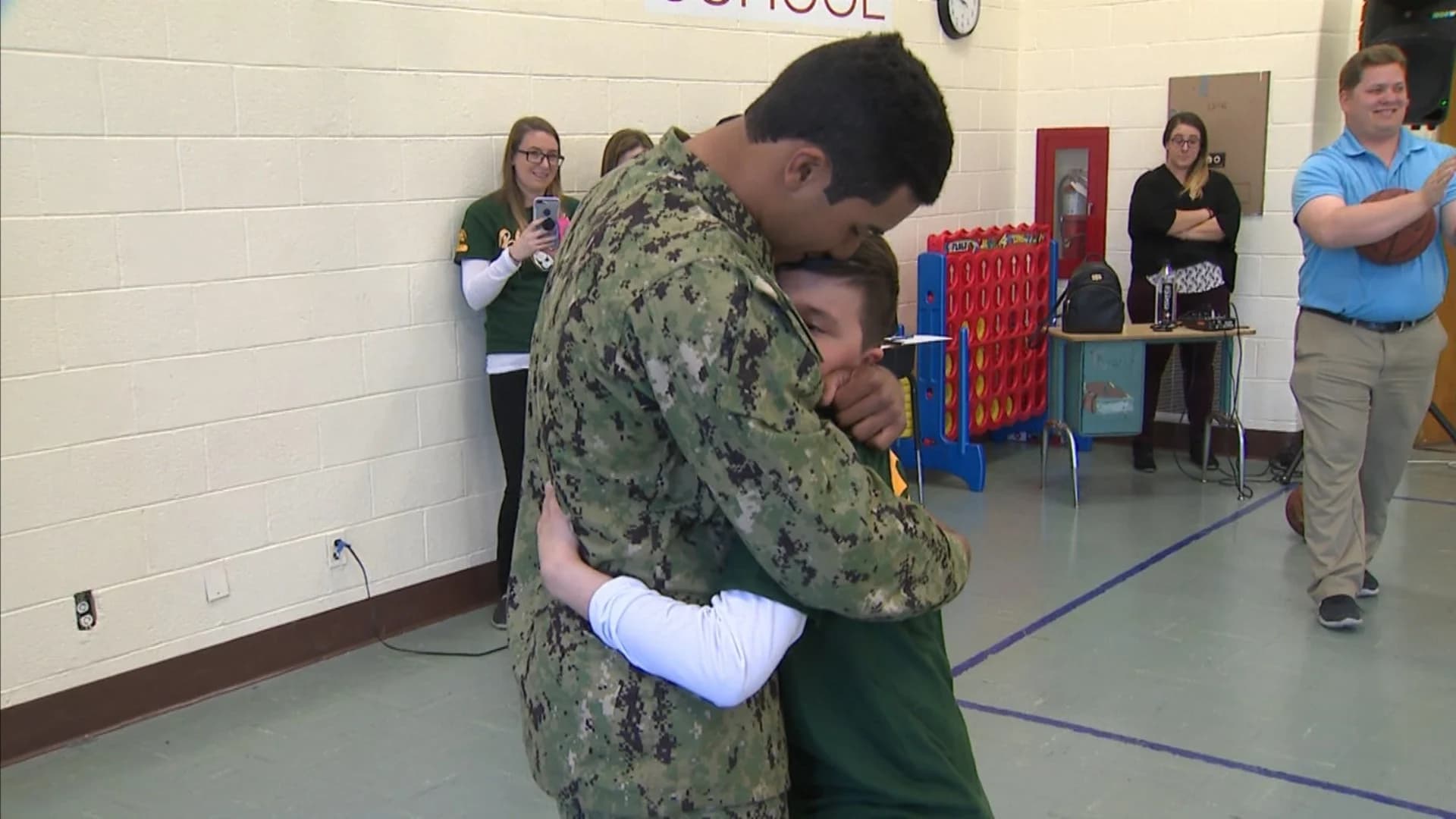 Sailor surprises little brother at school by coming home early